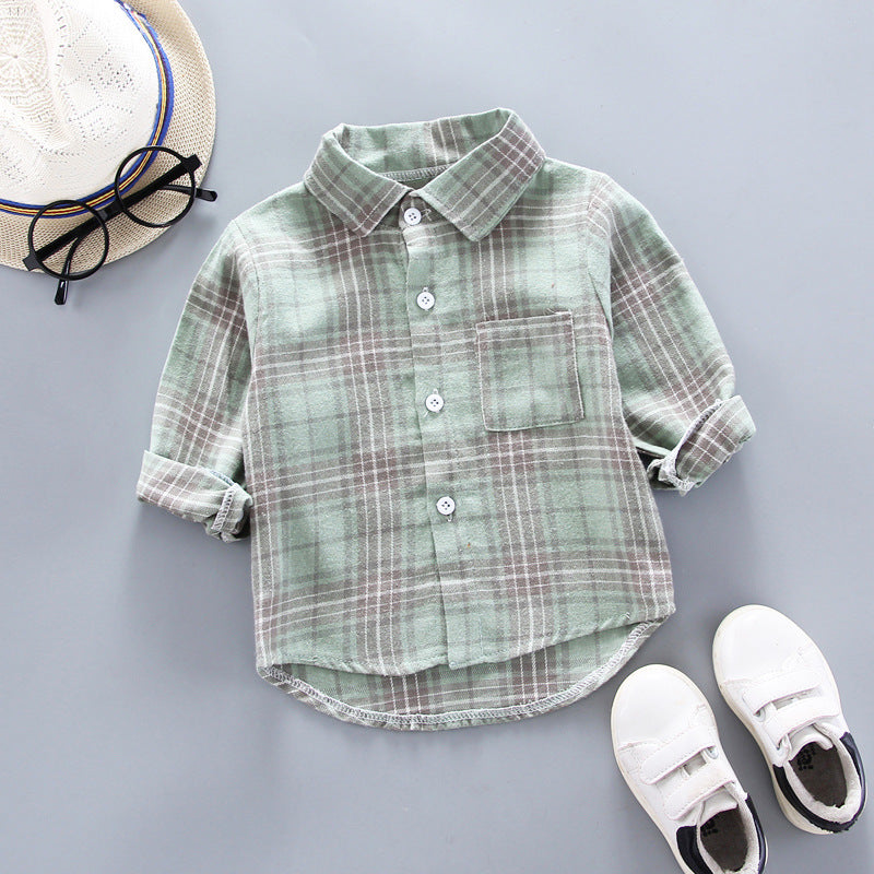 Kids Shirt Clothes Spring Thin Blouses Clothing Infant Boy Striped Cotton Tops 1 2 3 4 Years Kids Long Sleeves Shirt
