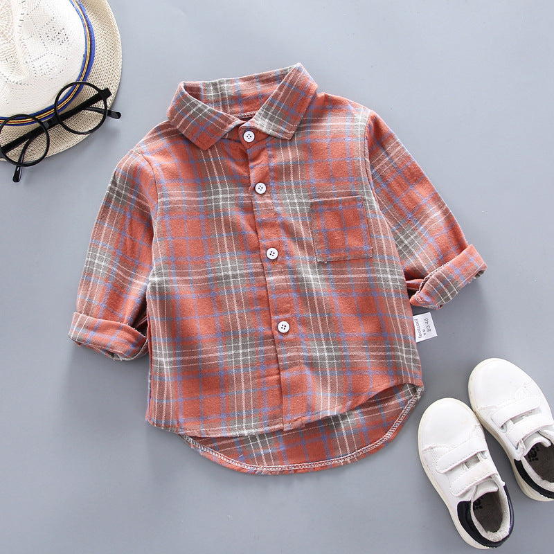 Kids Shirt Clothes Spring Thin Blouses Clothing Infant Boy Striped Cotton Tops 1 2 3 4 Years Kids Long Sleeves Shirt