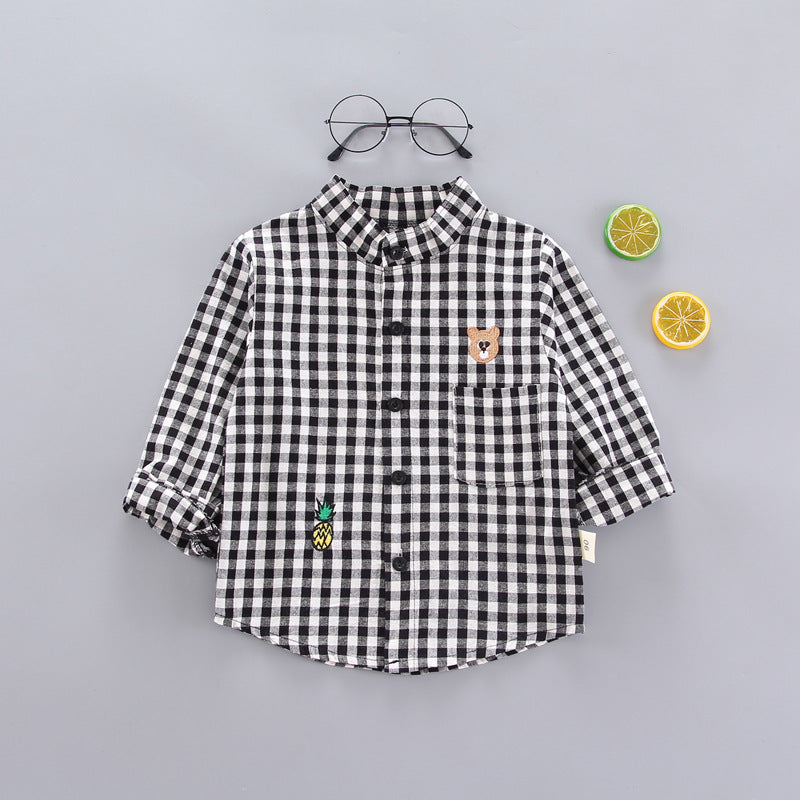 Kids Shirt Clothes Spring Thin Blouses Clothing Infant Boy Striped Cotton Tops 1 2 3 4 Years Kids Long Sleeves Shirt