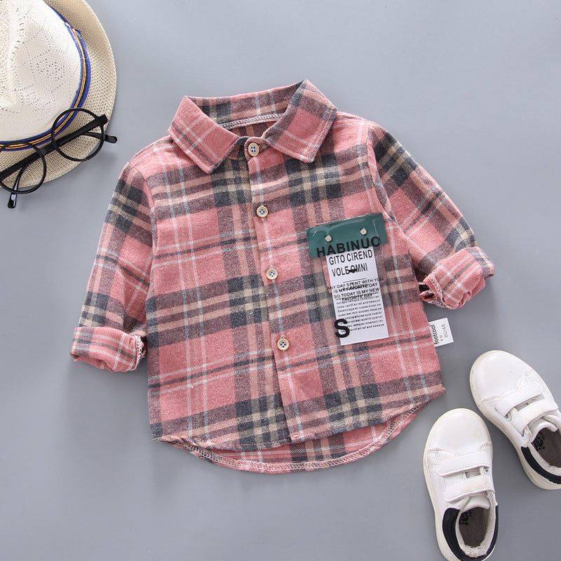 Kids Shirt Clothes Spring Thin Blouses Clothing Infant Boy Striped Cotton Tops 1 2 3 4 Years Kids Long Sleeves Shirt