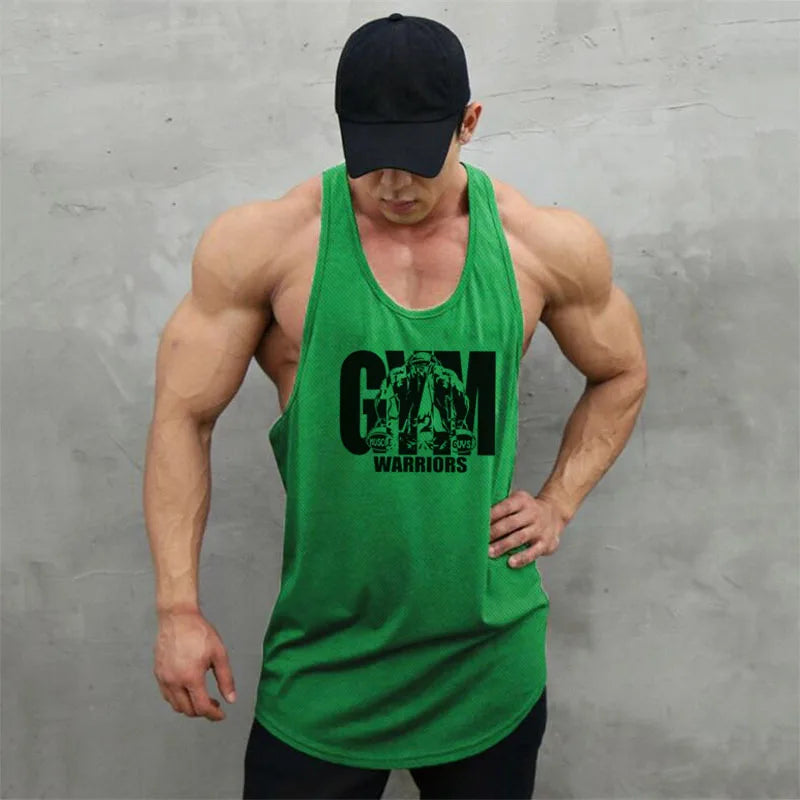 Gym Clothing Fitness Mens Stringer Tank Top Men Mesh Bodybuilding Vest Running Shirt Workout Sleeveless T Shirt Sports Tanktop