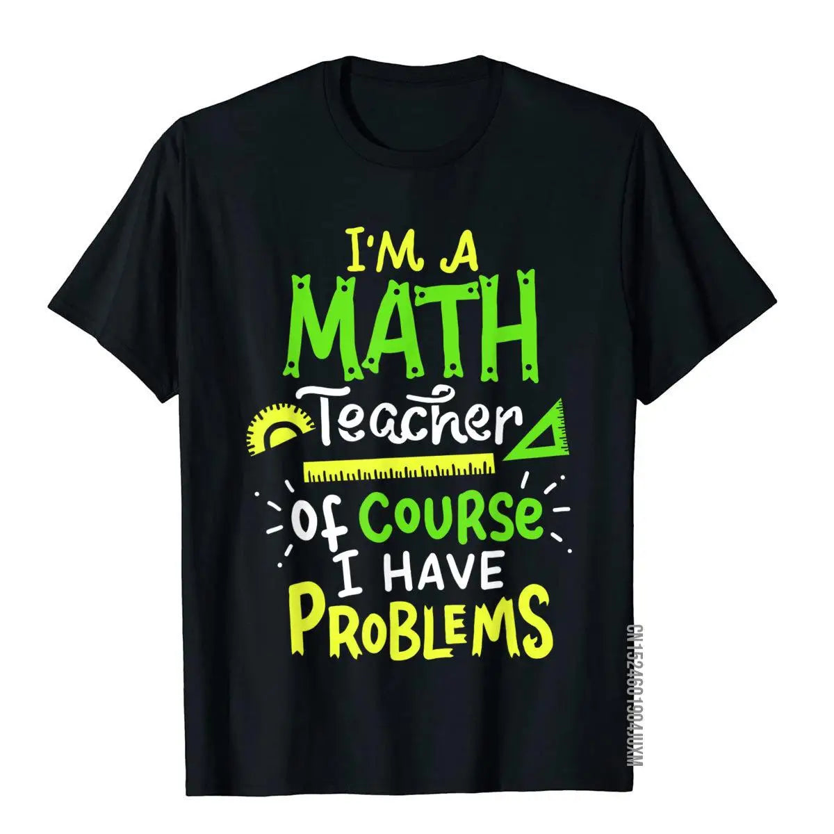 Math Teacher School Class Problem Funny T-Shirt Simple Style Men T Shirts Classic Cotton Tops Tees Party