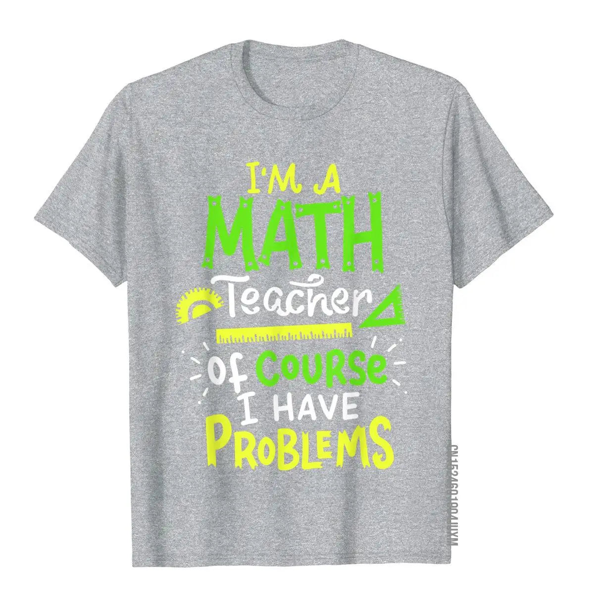 Math Teacher School Class Problem Funny T-Shirt Simple Style Men T Shirts Classic Cotton Tops Tees Party