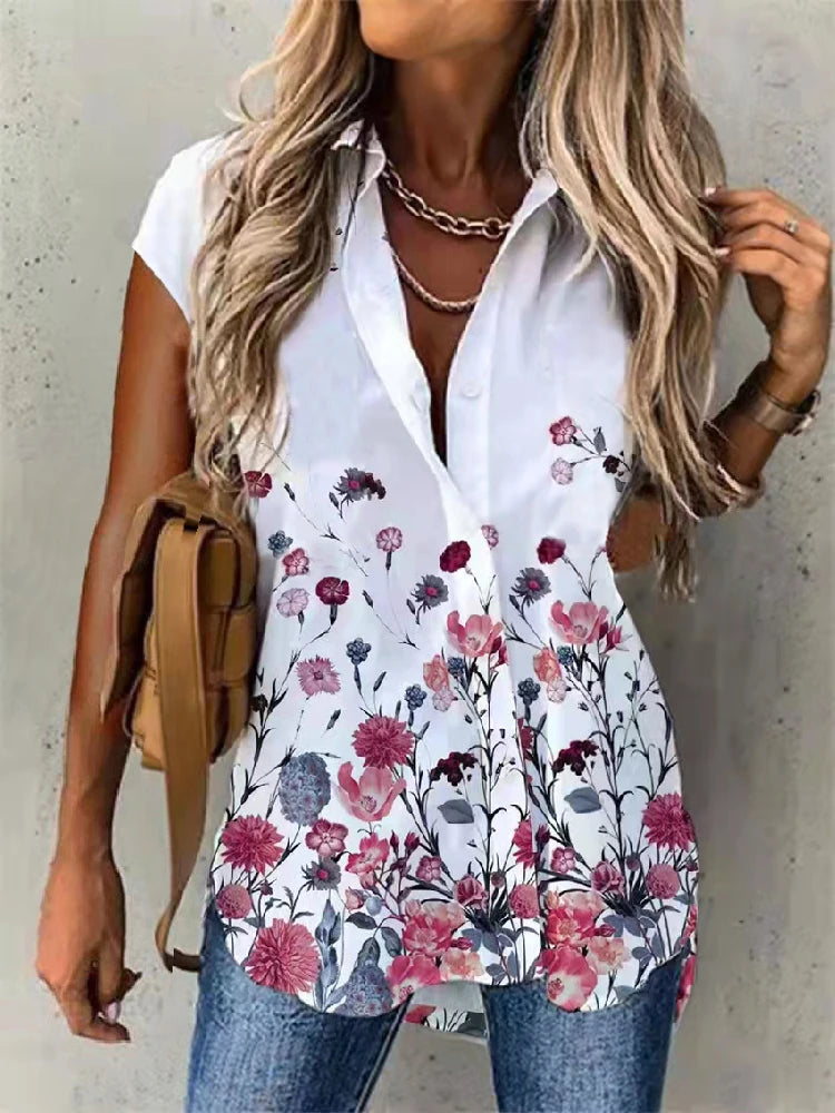 Temperament Summer Women Shirts Casual Large Size Shirts Women Loose Women Tops