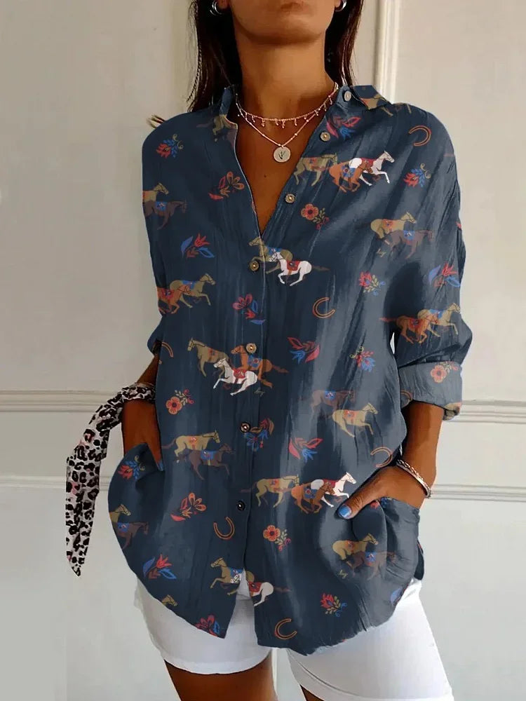 2025 Fashion Women Shirts 3D Printed Cover Button Tops Shirt Clothing Clear Outdoor Style Design