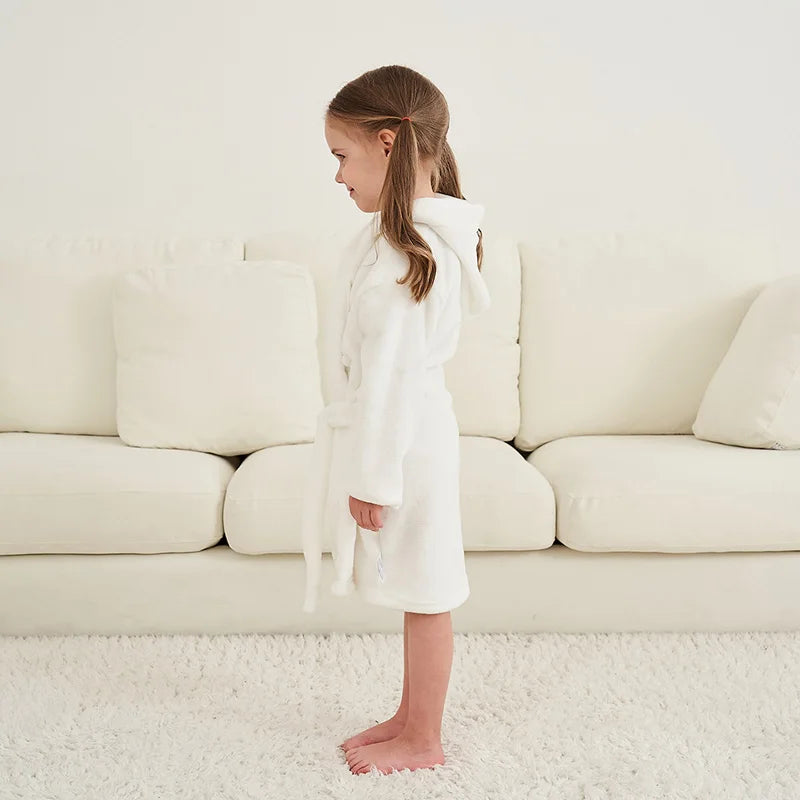 Kids Bathrobe for Girl Children Clothing Girl Flannel Bath Robe Clothes Boy Cartoon Night Robe Kids Pajamas For Girl 4-12 years