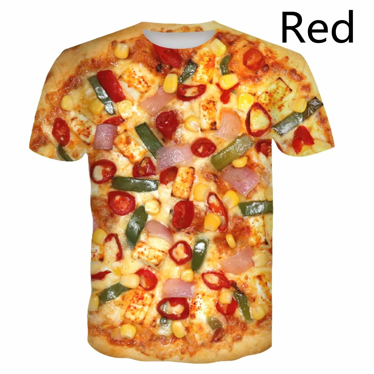 Fashion Men T-shirts 3d Print T-Shirt Hamburger Pizza Chips T Shirt Summer Casual