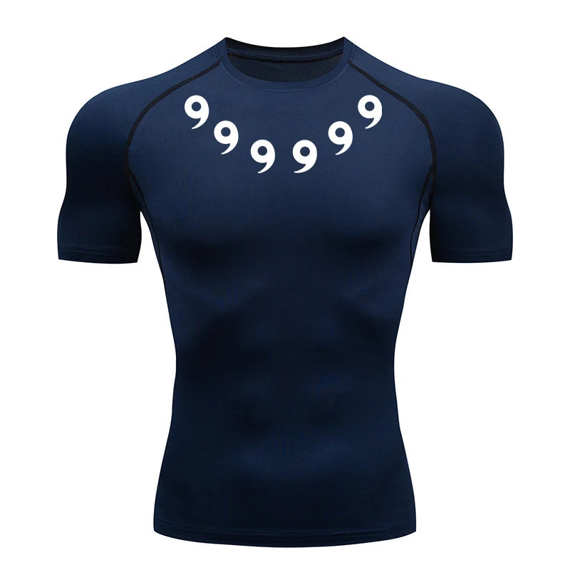 Print Compression Shirts for Men Gym Workout Athletic Quick Dry Tshirts Tops Training Running Baselayers Undershirts Rash Guard