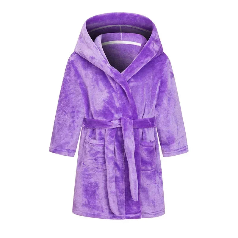 Kids Bathrobe for Girl Children Clothing Girl Flannel Bath Robe Clothes Boy Cartoon Night Robe Kids Pajamas For Girl 4-12 years
