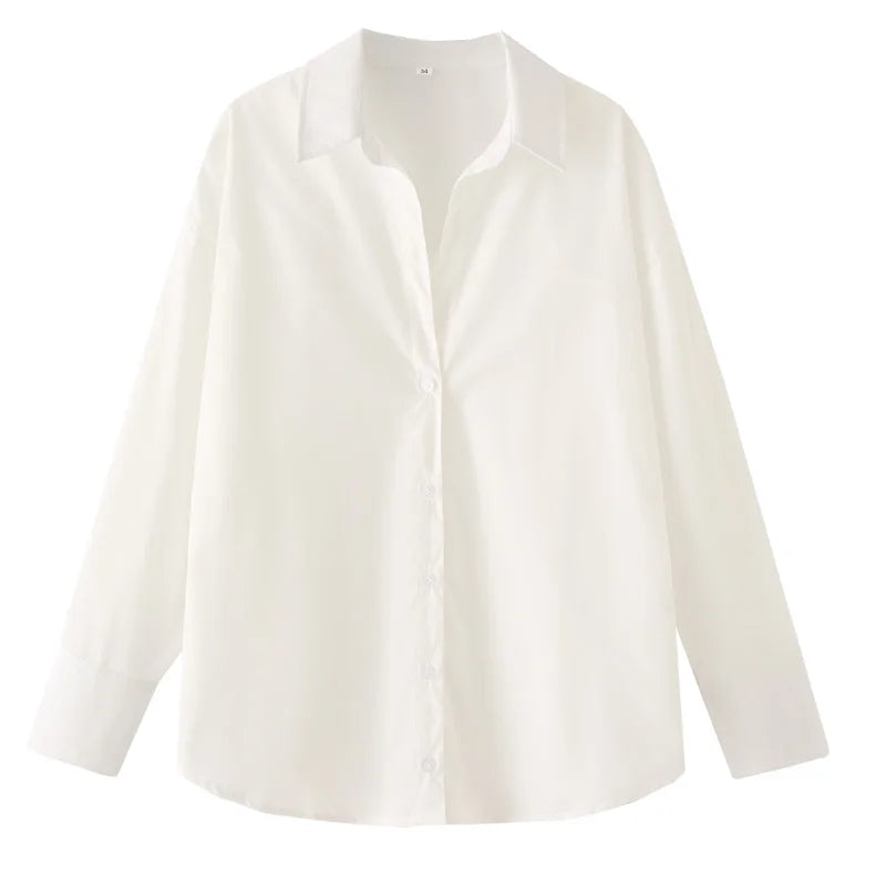 TRAF 2025 Shirts Blouses New Long Striped Shirt Women Long Sleeve Casual Shirts Large Tops Summer Plain Button Up Shirts 088