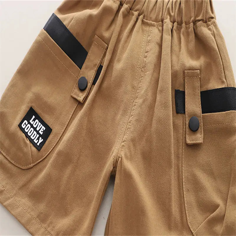 Kids Boy Girls Clothes Infant Cotton Strips T Shirt Shorts Sport 2pcs/Sets Garment Children Tracksuit 1 2 3 4 5  Years