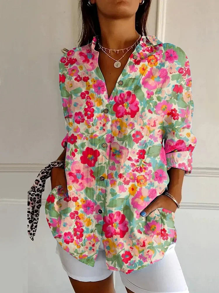 2025 Fashion Women Shirts 3D Printed Cover Button Tops Shirt Clothing Clear Outdoor Style Design