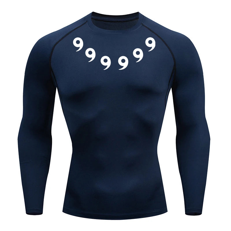 Print Compression Shirts for Men Gym Workout Athletic Quick Dry Tshirts Tops Training Running Baselayers Undershirts Rash Guard
