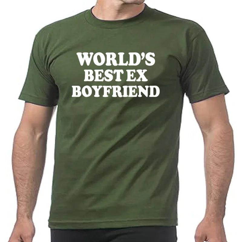 Novelty World's Best Ex Boyfriend T Shirts Graphic Streetwear Short Sleeve Birthday Gifts Summer Style T-shirt Mens Clothing