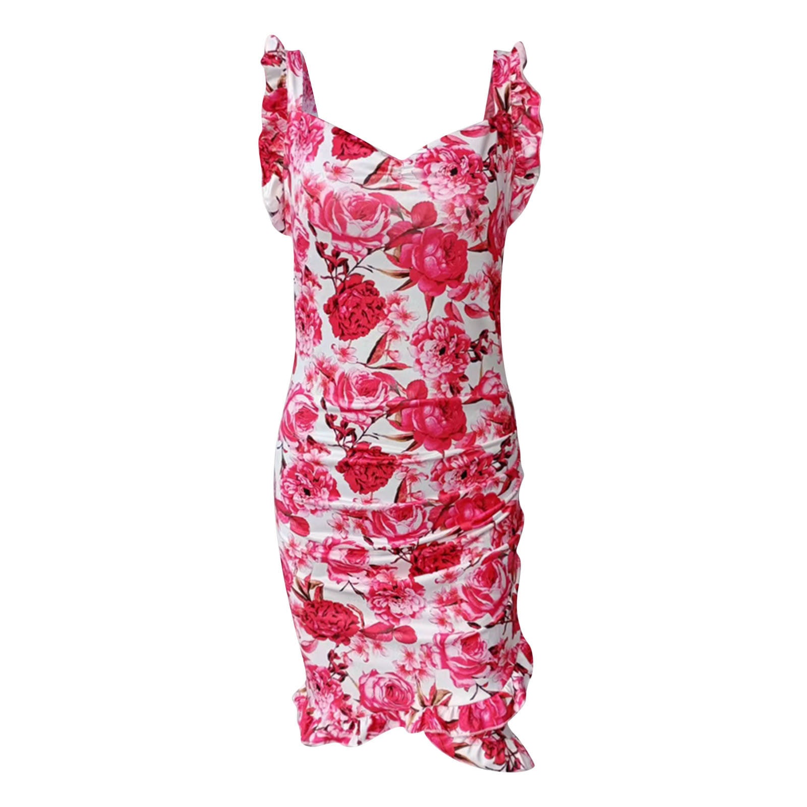 In Boho Floral Dresses For Women Evening Dress Sexy Printed Casual V Neck Party Evening Summer Beach Sundress Vestidos Mujer