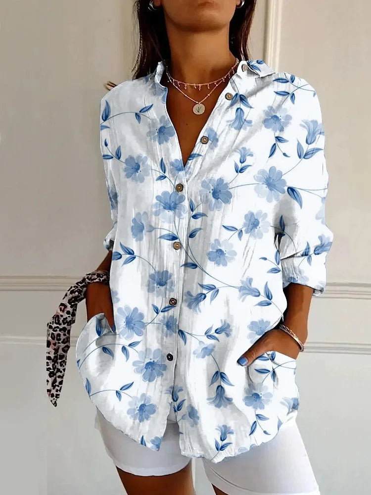 2025 Fashion Women Shirts 3D Printed Cover Button Tops Shirt Clothing Clear Outdoor Style Design