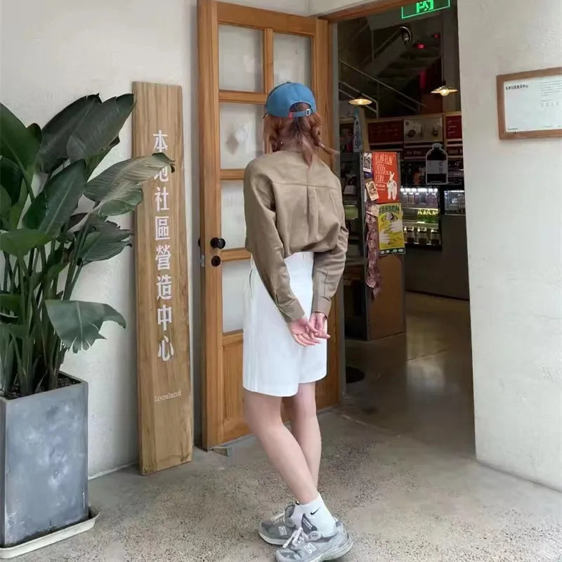 Korean Fashion Lady Thin Soft Linen Blouse 2025 Summer Spring Design Long Sleeves Loose Women Shirts