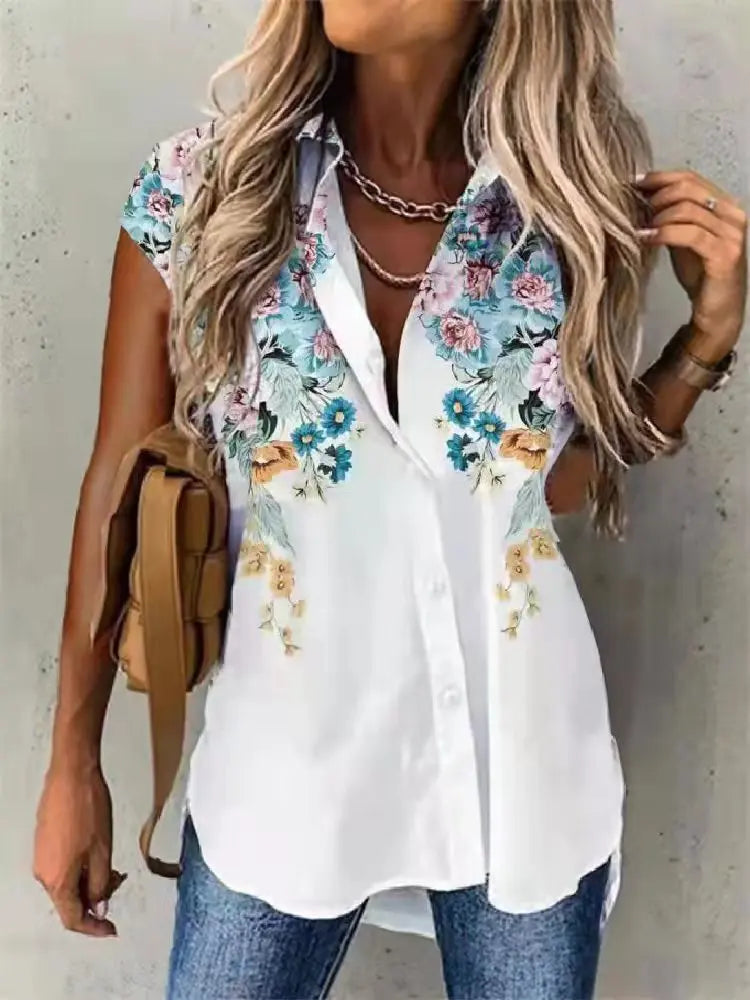 Temperament Summer Women Shirts Casual Large Size Shirts Women Loose Women Tops