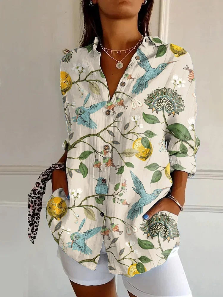 2025 Fashion Women Shirts 3D Printed Cover Button Tops Shirt Clothing Clear Outdoor Style Design