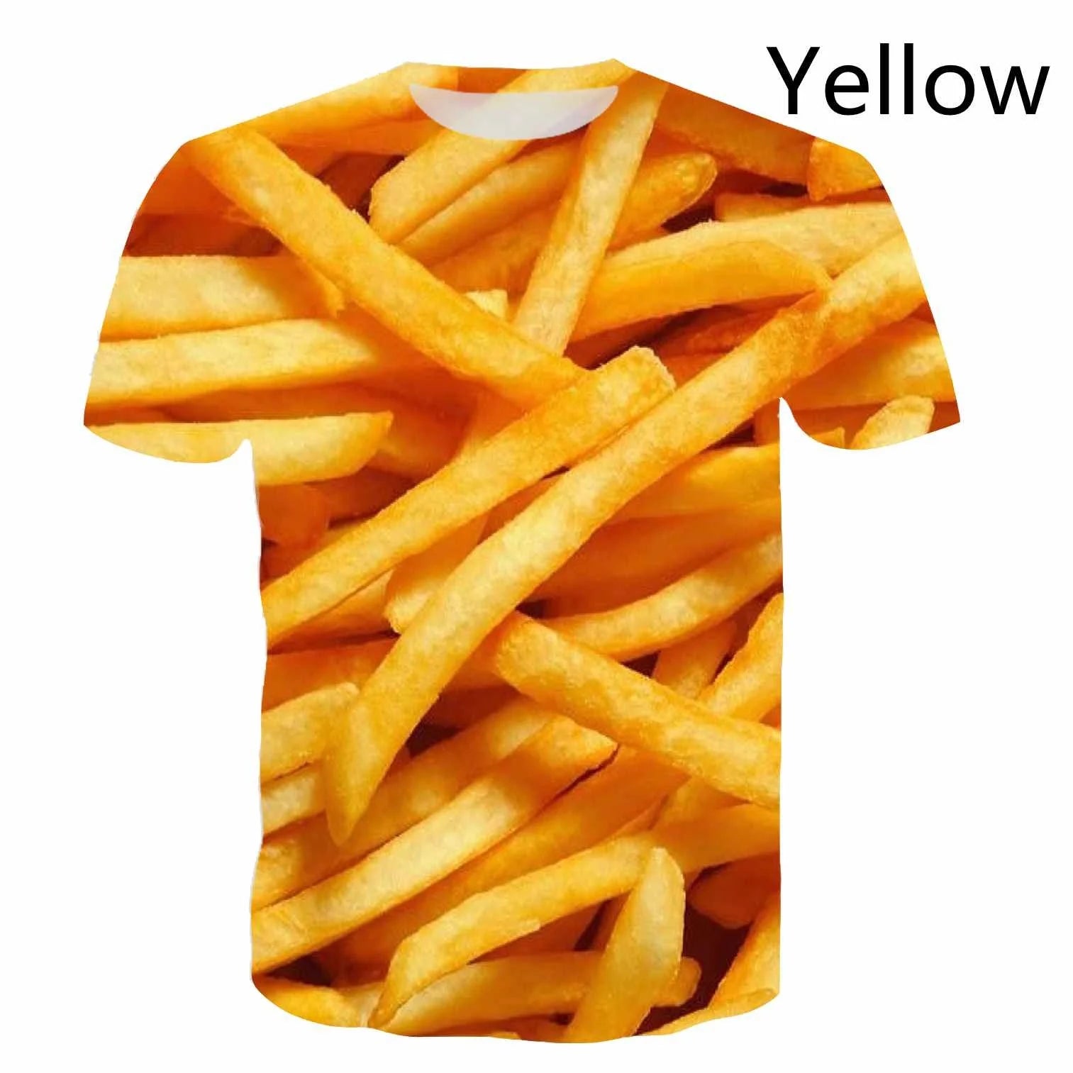 Fashion Men T-shirts 3d Print T-Shirt Hamburger Pizza Chips T Shirt Summer Casual