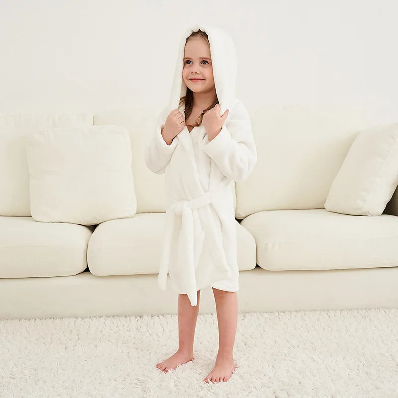 Kids Bathrobe for Girl Children Clothing Girl Flannel Bath Robe Clothes Boy Cartoon Night Robe Kids Pajamas For Girl 4-12 years
