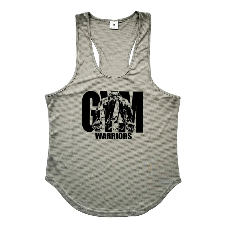 Gym Clothing Fitness Mens Stringer Tank Top Men Mesh Bodybuilding Vest Running Shirt Workout Sleeveless T Shirt Sports Tanktop